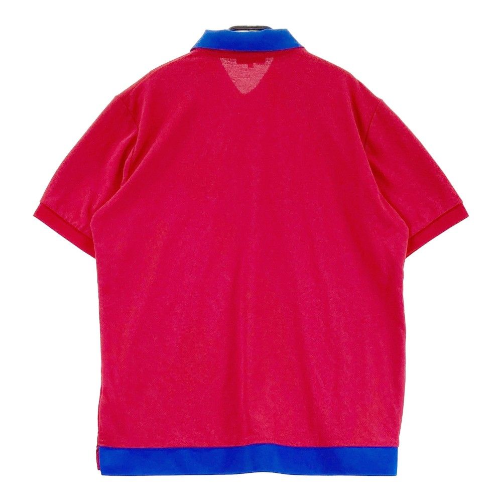 サイズ：50 ARCHIVIO アルチビオ バイカラー 半袖ポロシャツ レッド系