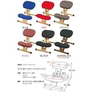 持ち運びやすい セール プロポーションチェア|姿勢矯正椅子 ブルー 木製 座面高さ調整可|キャスター付き ds-1647730