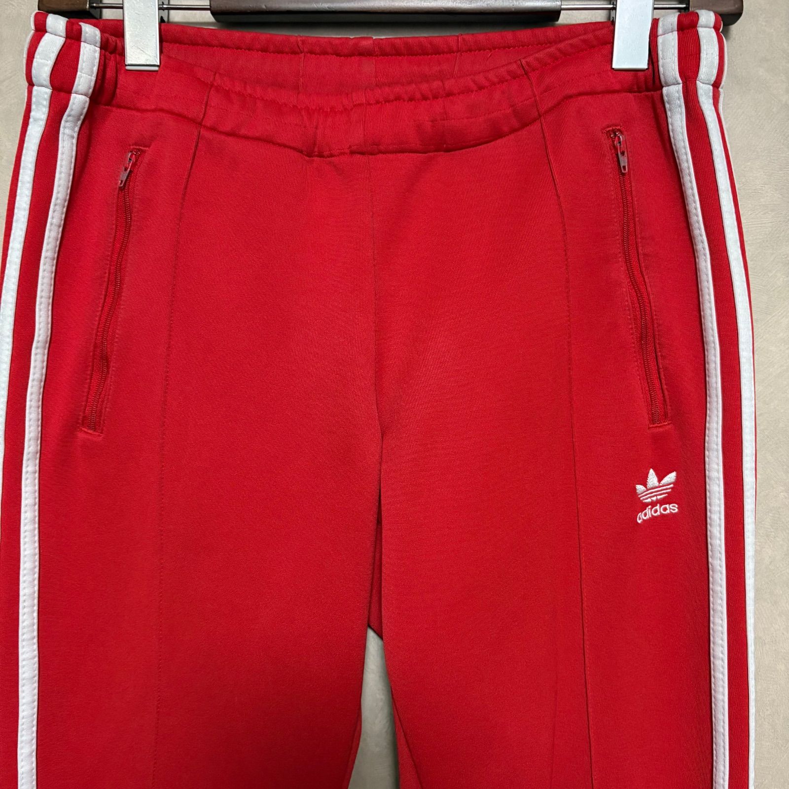 古着 adidas アディダス トラックパンツ レッド ホワイト 赤 白 管理