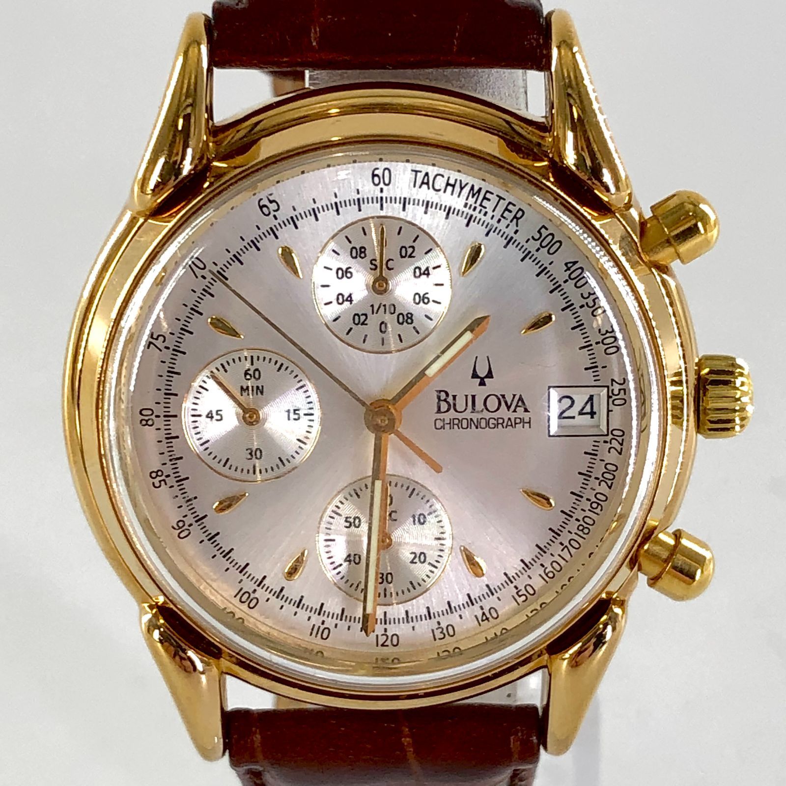 BULOVA ブローバ BVC302 メンズ腕時計 クロノグラフ GP⁄QZ ホワイト