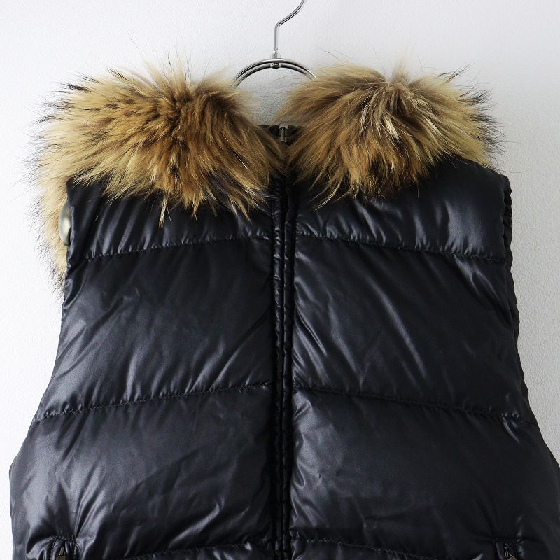 DUVETICA ブラック ダウンベスト フード付き 42 DUVETICA フード付き