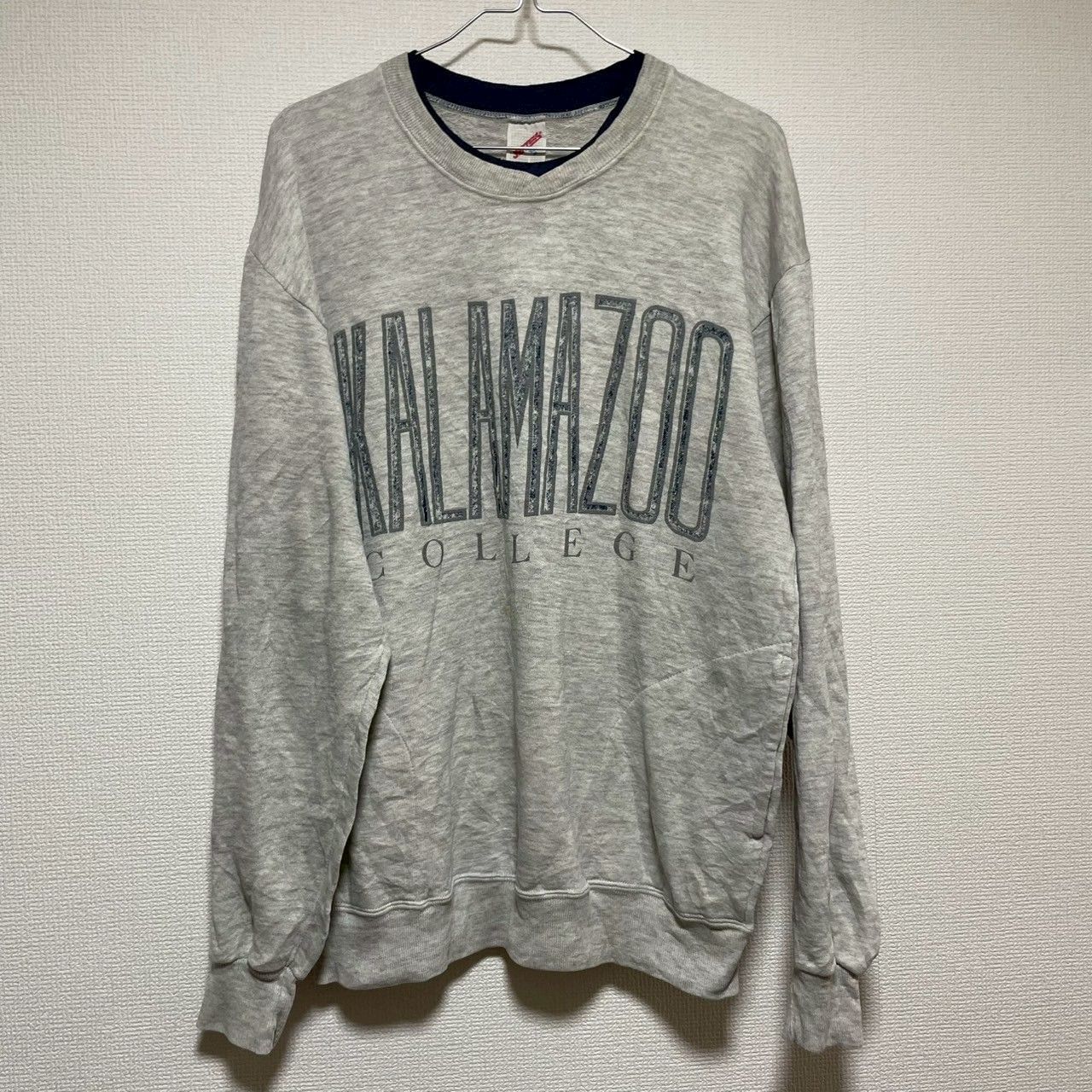 USA製 染み込みグレー スウェット トレーナー XL COTTON DELUXE FLEECE ロゴ スウェット トレーナー XL ホワイト