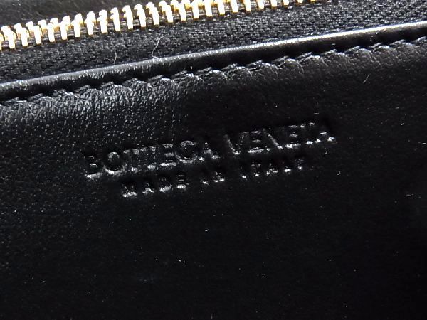 ■極美品■ BOTTEGA VENETA ボッテガヴェネタ マキシイントレチャート レザー ラウンドファスナー 長財布 ウォレット ブラック系 AL3313