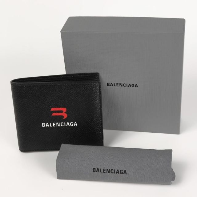 バレンシアガ BALENCIAGA 二つ折り財布 メンズ ブラック 黒