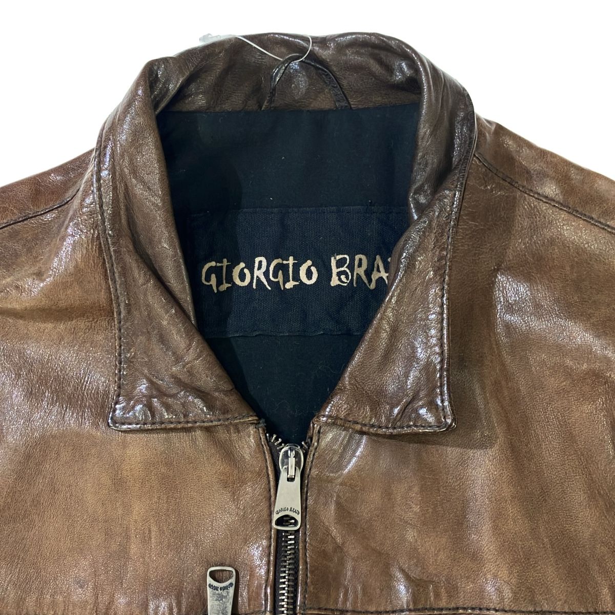 ジョルジオブラット ラムレザー ジップアップ レザージャケット GIORGIO BRATO ジョルジオブラット ラムレザージップアップ