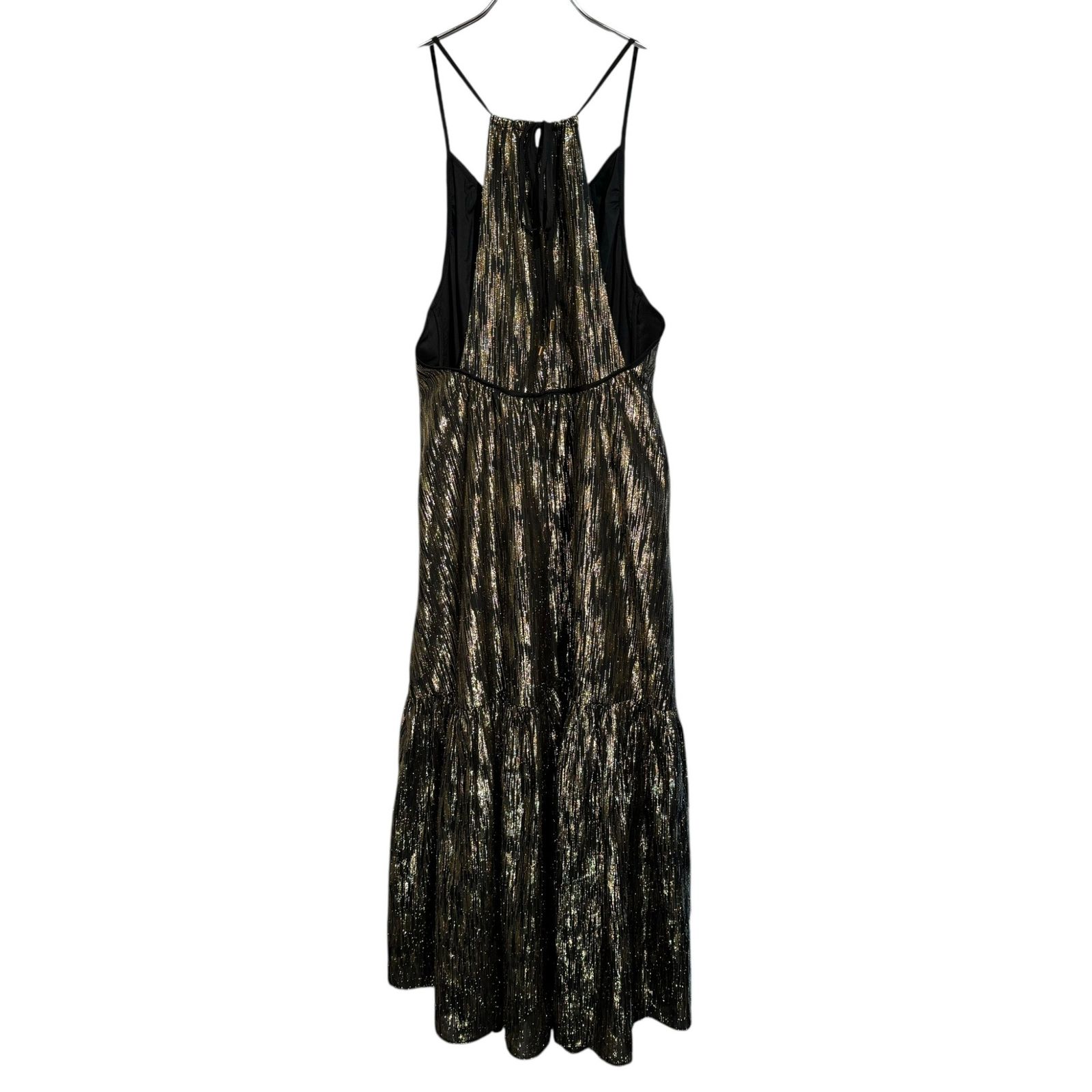 【極美品】シビラ　ワンピースコート　ベルト　ジョーゼット　M ベージュ CITYSHOP (シティショップ) GOLD LAME DRESS 24040042847010