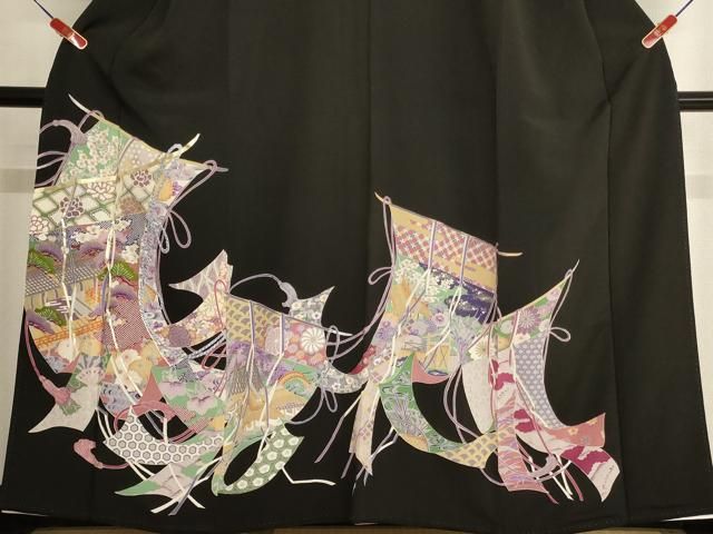 平和屋着物□豪華黒留袖 駒刺繍 乱菊 金彩 正絹 逸品 CAAU6755xe