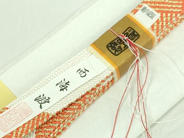 平和屋本店■極上　有職組紐道明　帯締め　地内記組　金糸　宮内庁御用　国立博物館御用　東京芸術大学御用　逸品　未使用　DZAA10983kh5 平和屋本店□極上 有職組紐道明 帯締め 地内記組 金糸 宮内庁御用 国立