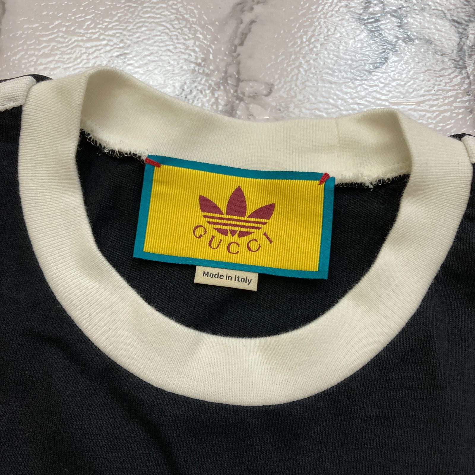 ★新品未使用★adidas×GUCCI コラボ ロングスリーブ Tシャツ GUCCI x ADIDAS ロンT 赤緑 グッチ アディダス 長袖 Tシャツ