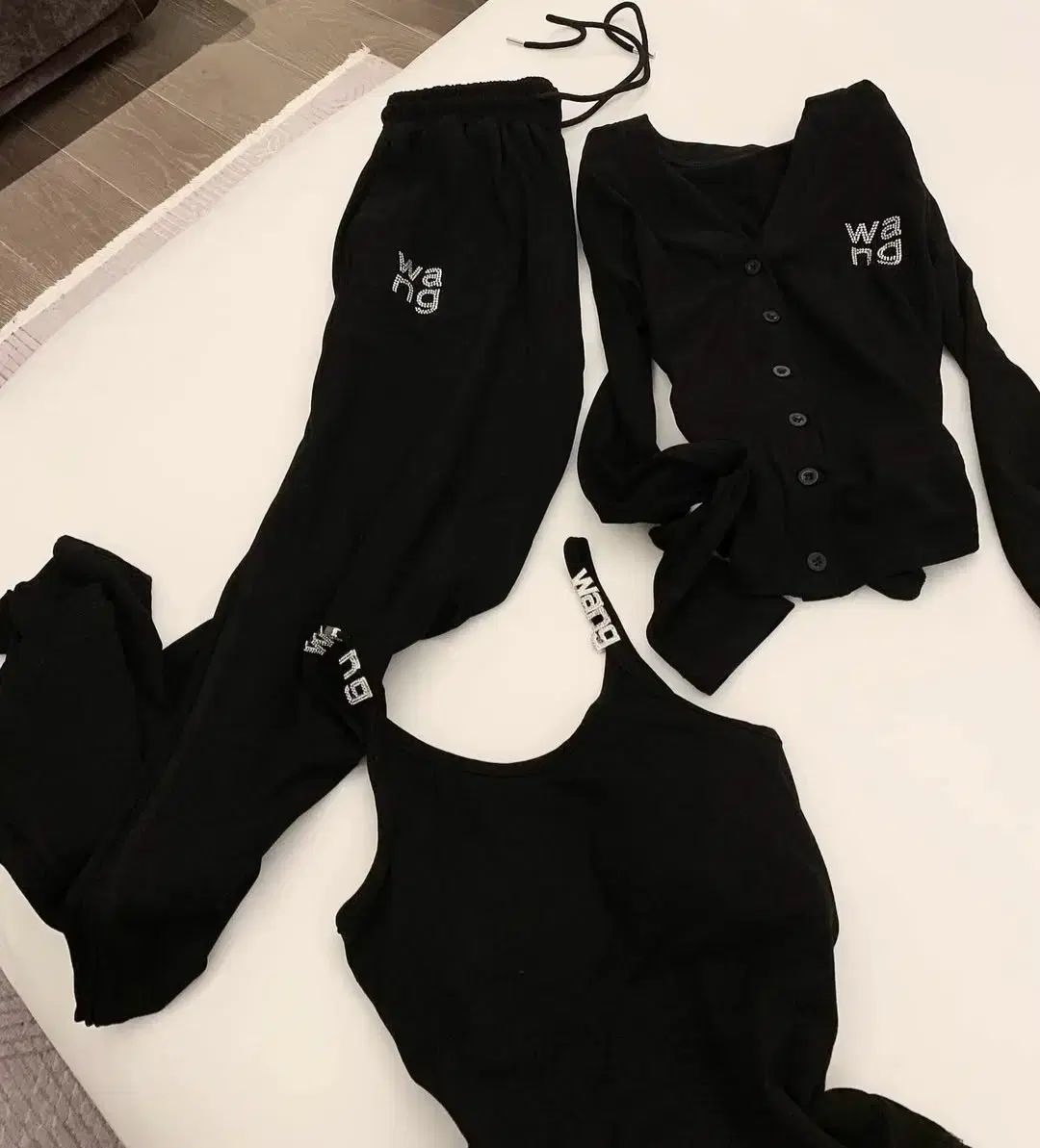 3ps サンダーワン ブラック フードジップアップ トレーナー スリーピース セット