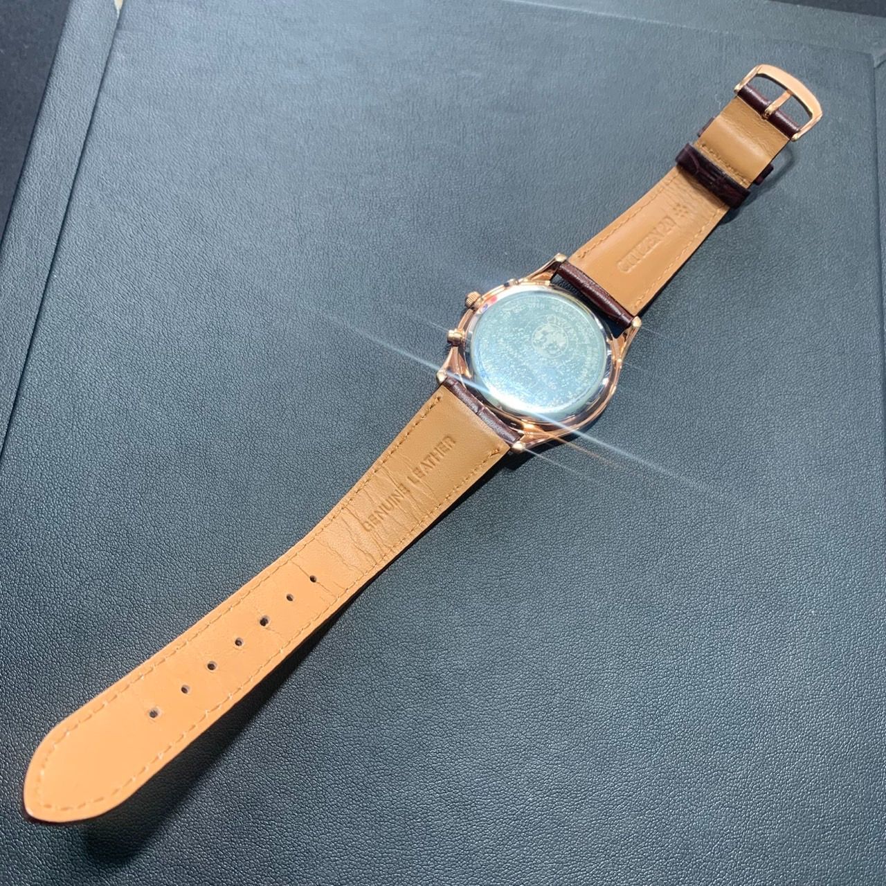 CITIZEN シチズン 腕時計 メンズ アナログ 薄型 電波ソーラー 男性用 レザーベルト 革ベルト き 保証書付き