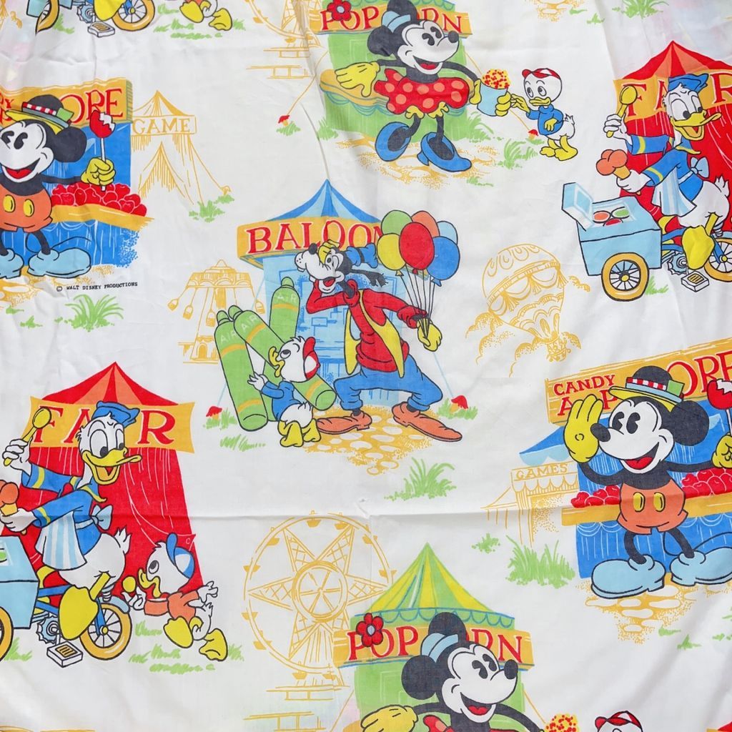 S10 80 s Disney Mickey Box sheet 80年代 ボックスシーツ シーツ ビンテージシーツ