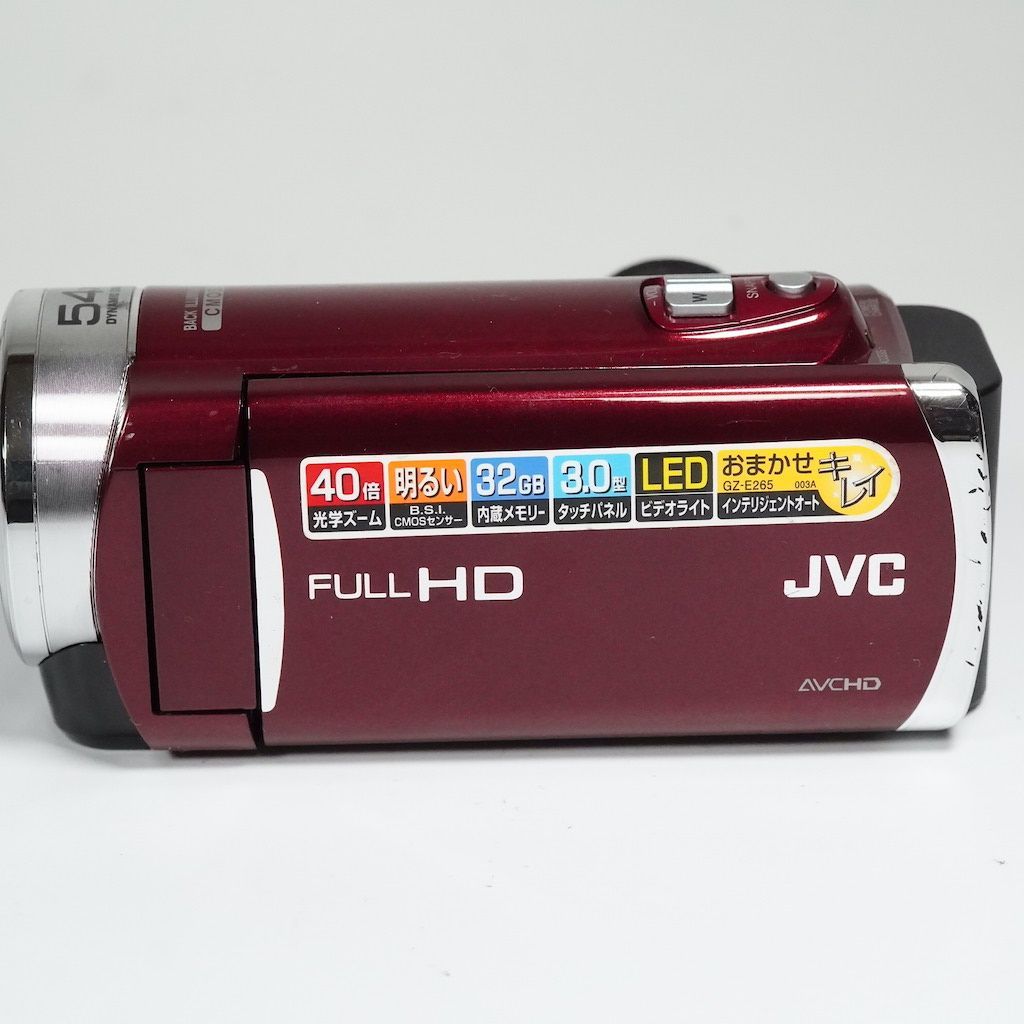 JVC GZ-E265 ビデオカメラ AVCHD おまけ多数 JVC Victor Everio GZ-E265-R レッド ビデオカメラ 動作OK 1週間保証