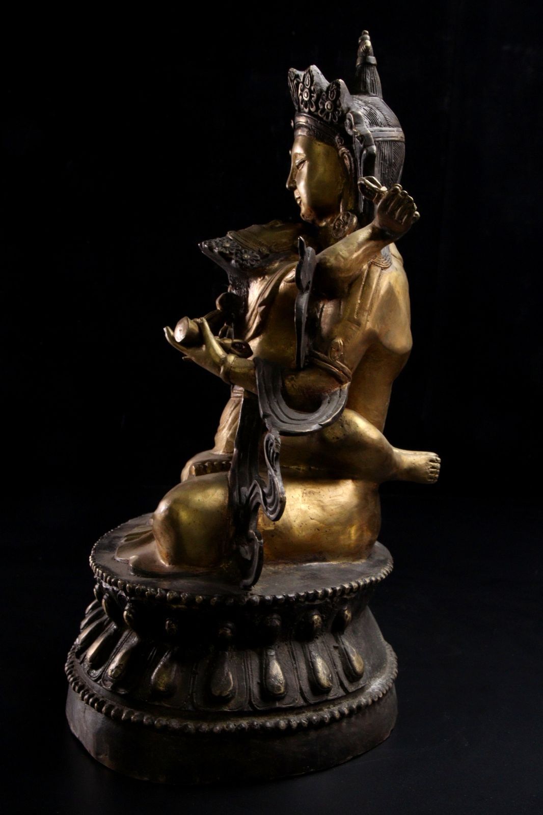 仏教美術 銅製 歓喜仏 37cm 6930g チベット仏教 仏像唐物骨董 楾