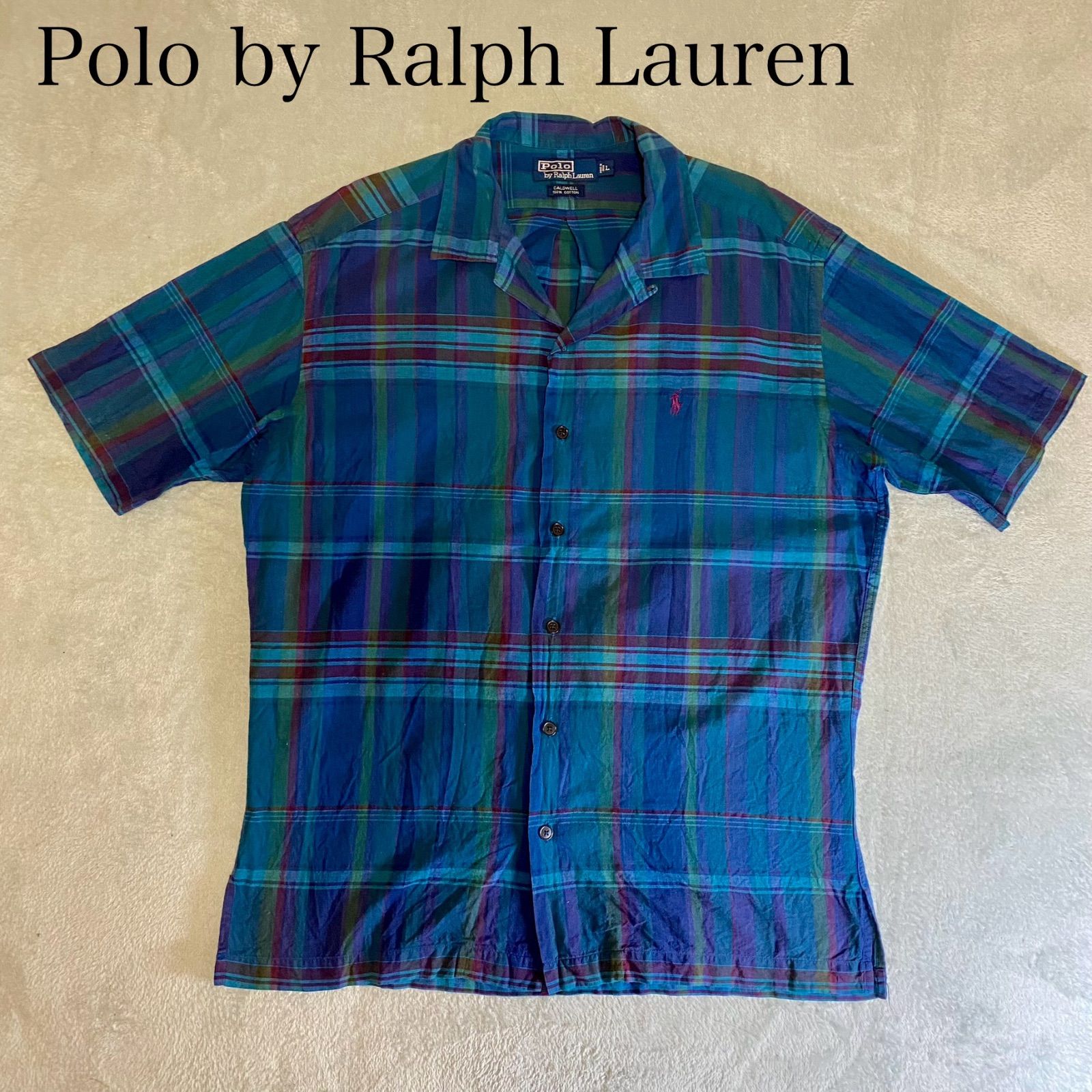 Polo by Ralph Lauren】90s CALDWELL 開襟シャツ アロハシャツ