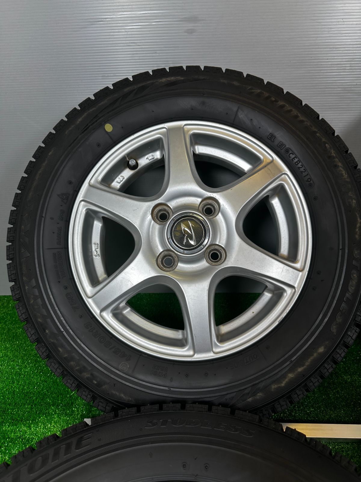 スタッドレスタイヤ & ホイール 4本＞ 155/65R13 ダンロップ 13x4.00B