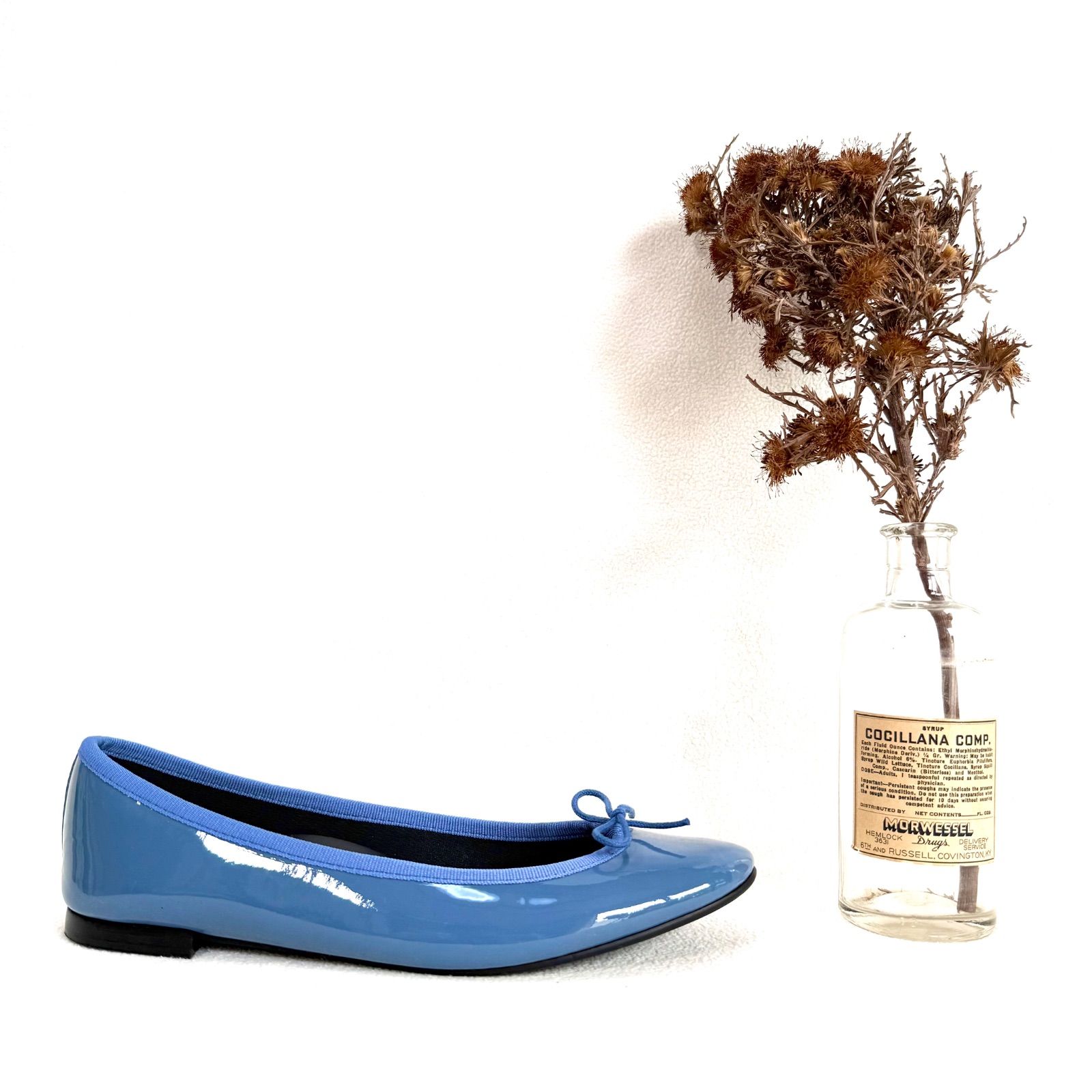 極美品✨レペット エナメル フラット バレエシューズ ブルー 38.5