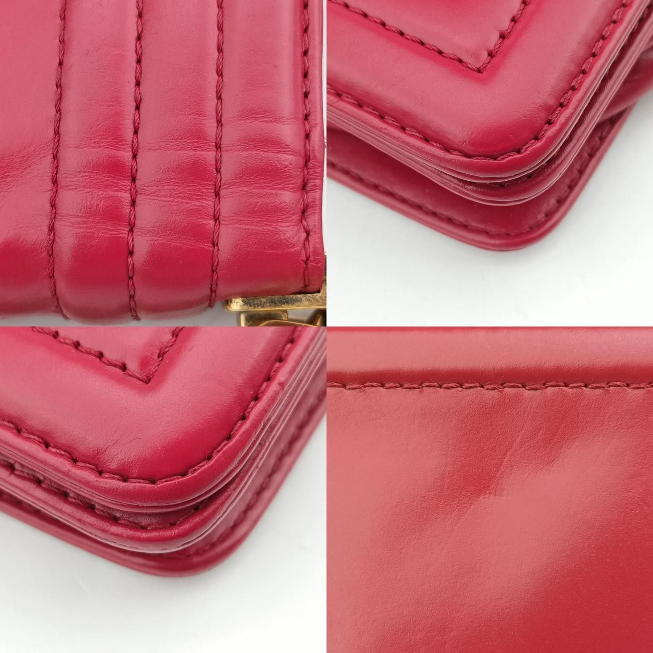 シャネルChanelボーイシャネルレッドレザーA6671315642113