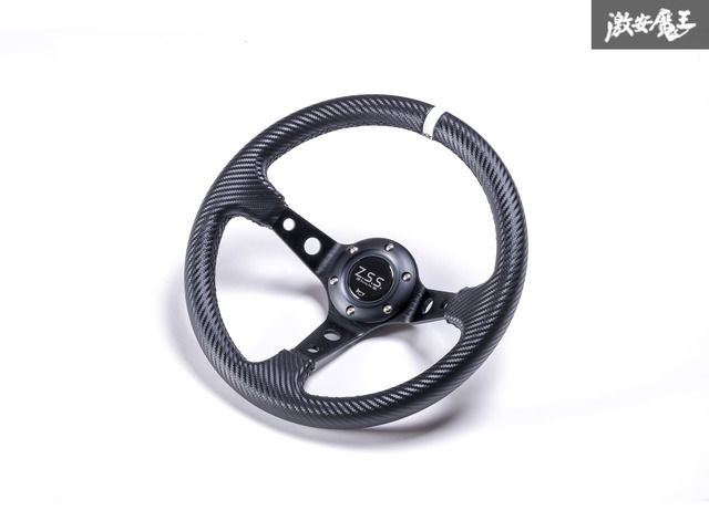 Z.S.S. ディープコーン スポーツ ステアリング 320φ 320mm カーボン調 即納 在庫有り 汎用 S13 S14 S15 R32 R33 R34 C33 ZSS E0028