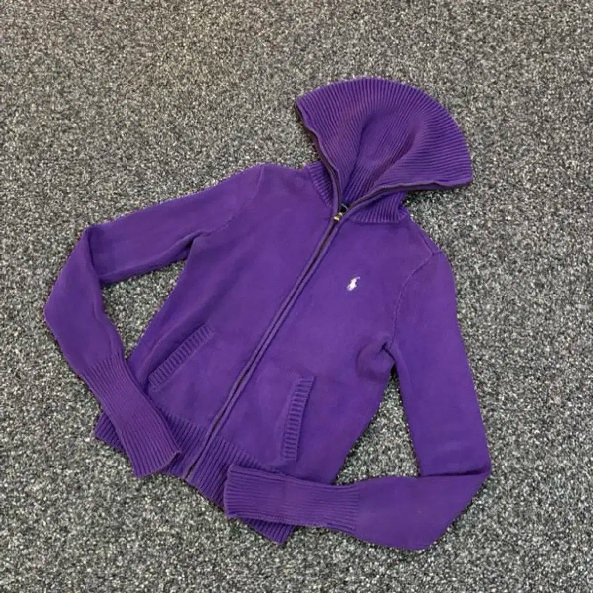 ポロ Ralph Lauren(ラルフローレン) 紫 フール ジップアップ ニット 