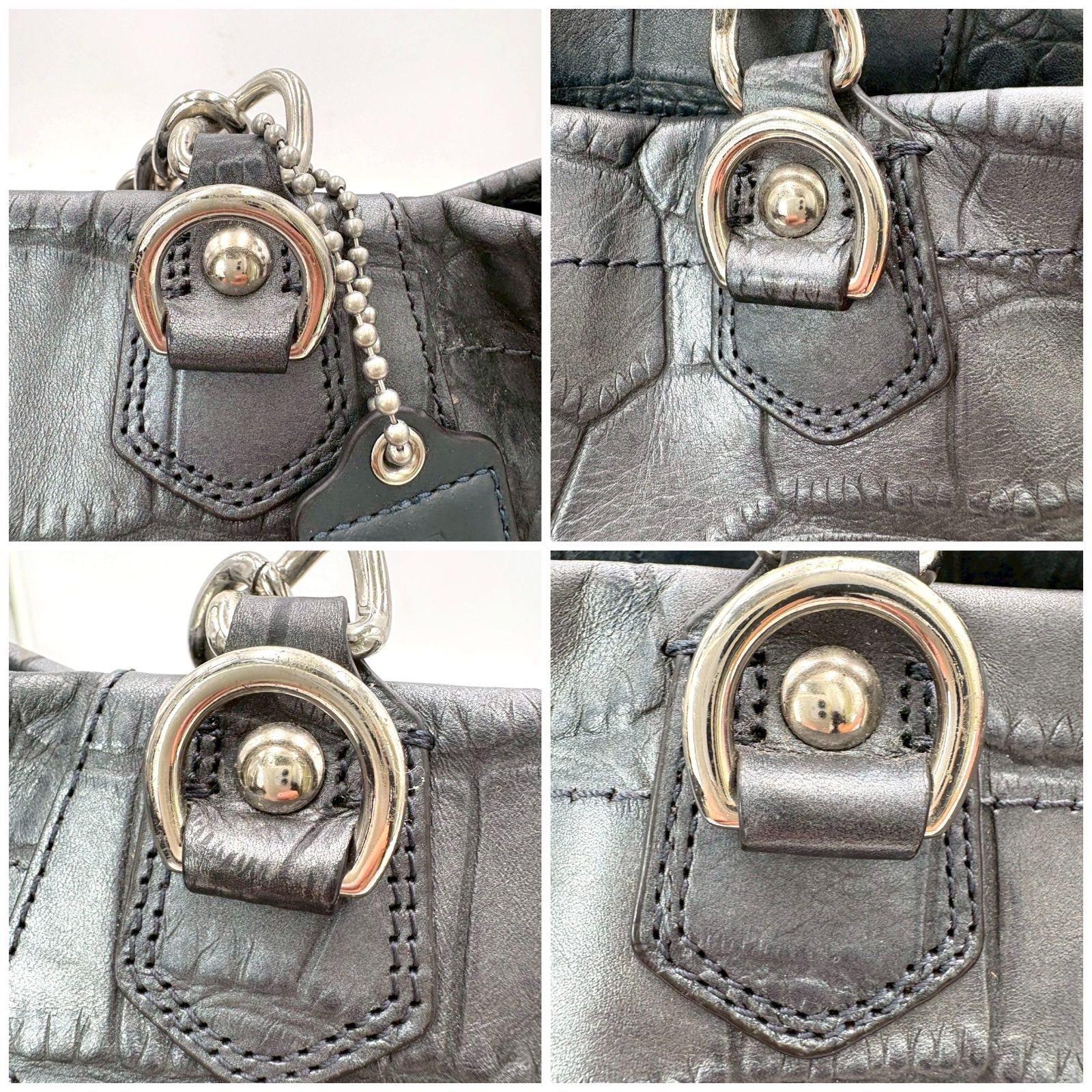 ❗️✨クール系アイテム✨❗️】COACH コーチ クロコ型押し トート 