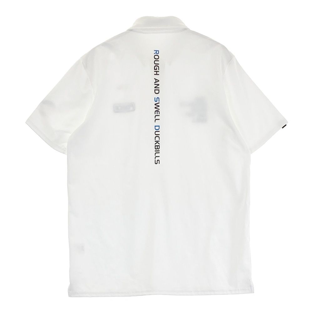 サイズ M ROUGH-SWELL ラフアンドスウェル 半袖ポロシャツ ホワイト系 240101526295 ゴルフウェア メンズ ストスト