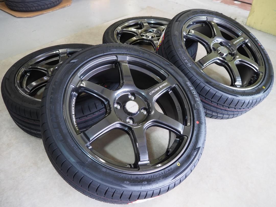軽量 クロススピードRS6 17inch 6.5J 4H100 +45 新品輸入タイヤ 205 