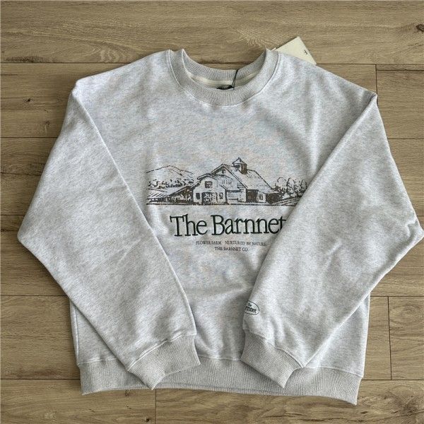 The Barnnet 韓国 スウェット トレーナー 刺繍 ライトグレー The Barnnet 韓国 スウェット トレーナー 刺繍 ライトグレー