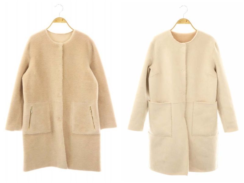 美品 アナイ ANAYI ムートンコート 36サイズ 中古 ANAYI - アナイ エコファーリバーシブルコート フェイクムートン