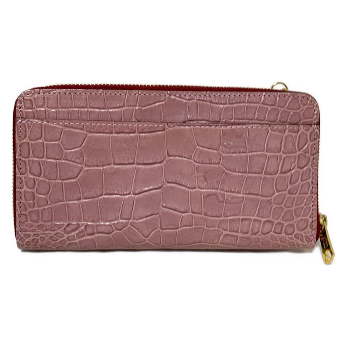 AccessoiresDeMademoiselle ADMJ アクセソワ ドゥ マドモワゼル 財布 - ピンク チェーンウォレット 型押し加工 レザー