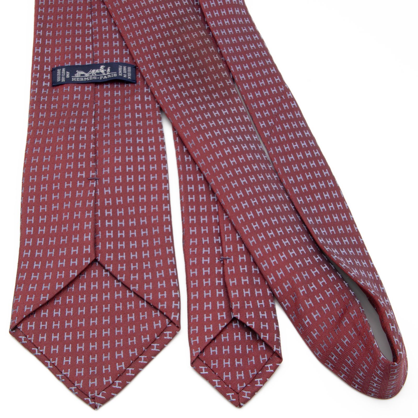 極美品 HERMES エルメス ネクタイ H柄 レッド シルク100% HERMES◇Hロゴ/ネクタイ/シルク/RED/総柄/メンズ エルメス