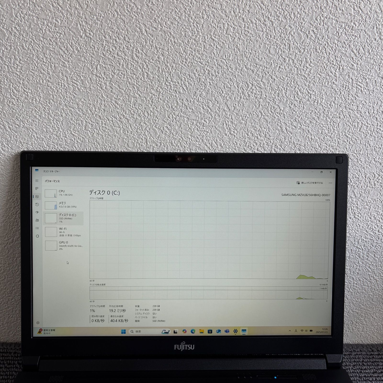 富士通lifebook A7511/G i5-1145G7 メモリ8GB SSD 256GB 顔認証