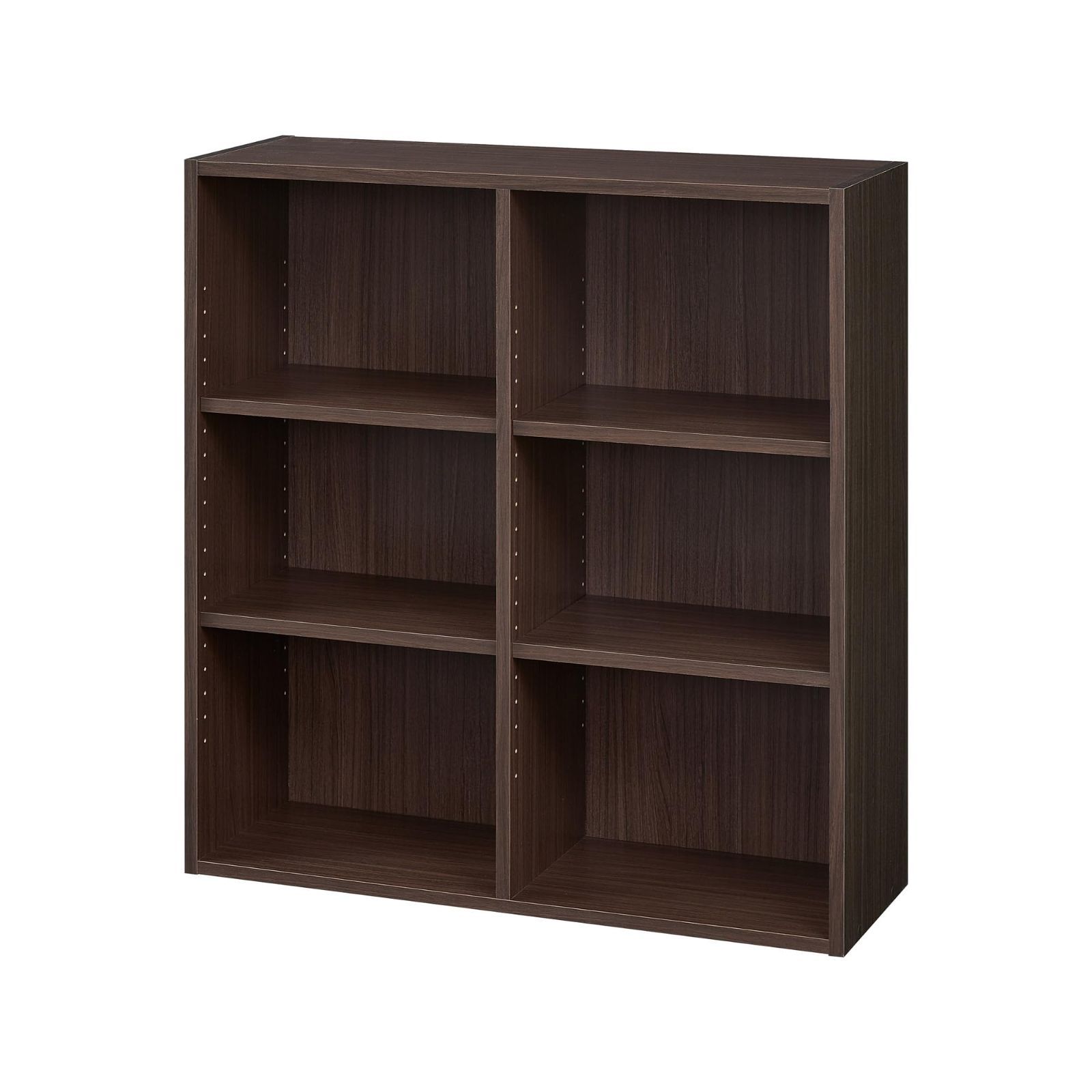 【新着商品】整理棚 同シリーズで組み合わせ自由自在 本棚 一人暮らしの部屋にピッタリサイズ ダークブラウン シェルフ 木目柄 ベーシックデザイン フリーラック 幅83.5×奥行29.2×高さ89.8cm 