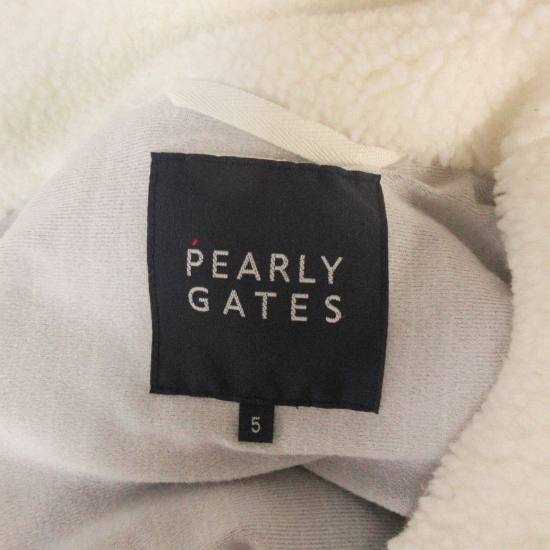 パーリーゲイツ PEARLY GATES フリース ベスト ボア ロゴ 刺繍 総柄 黒