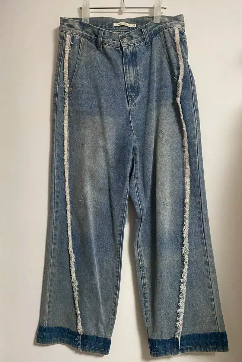 INSTANTFUNK フリンジ ワイド デニム パンツ S