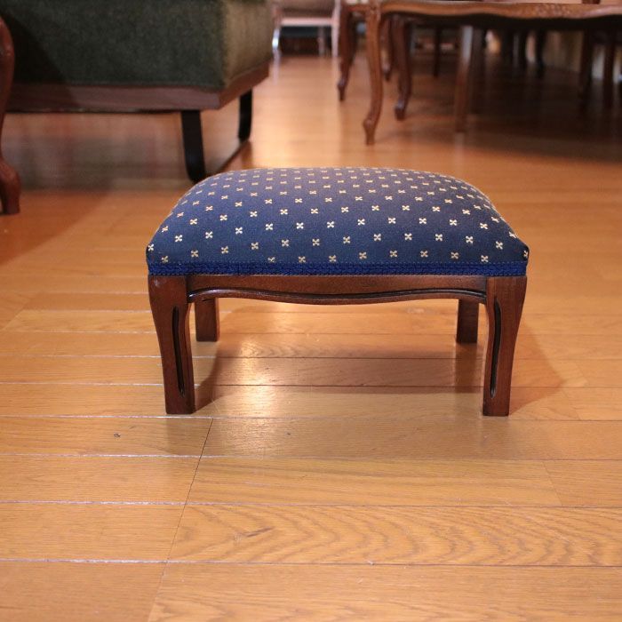 イタリア製 フットスツール Foot Stool Blue チックブルー オットマン