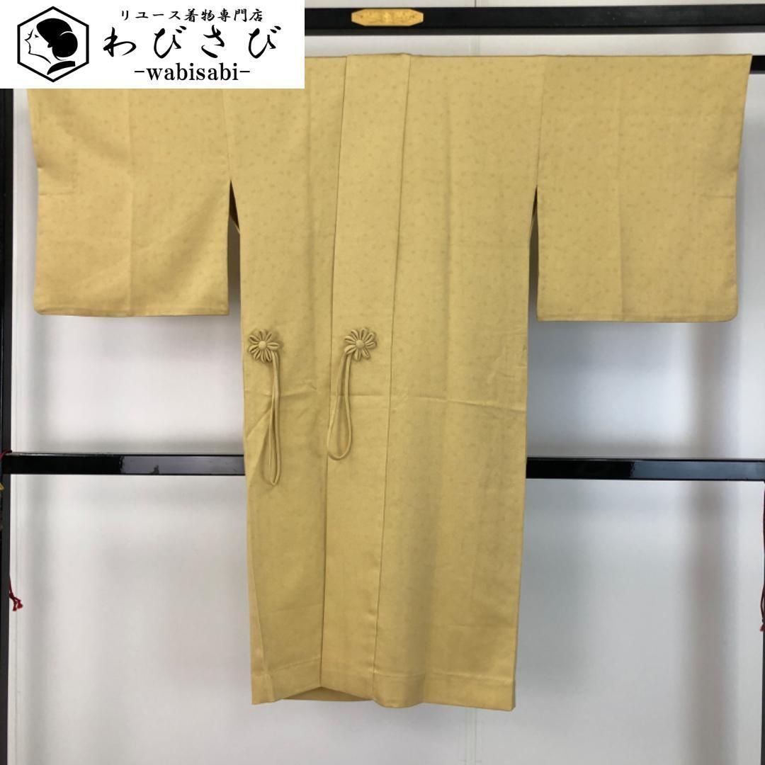 道中着 単衣 花唐草模様 黄土色 H-4116