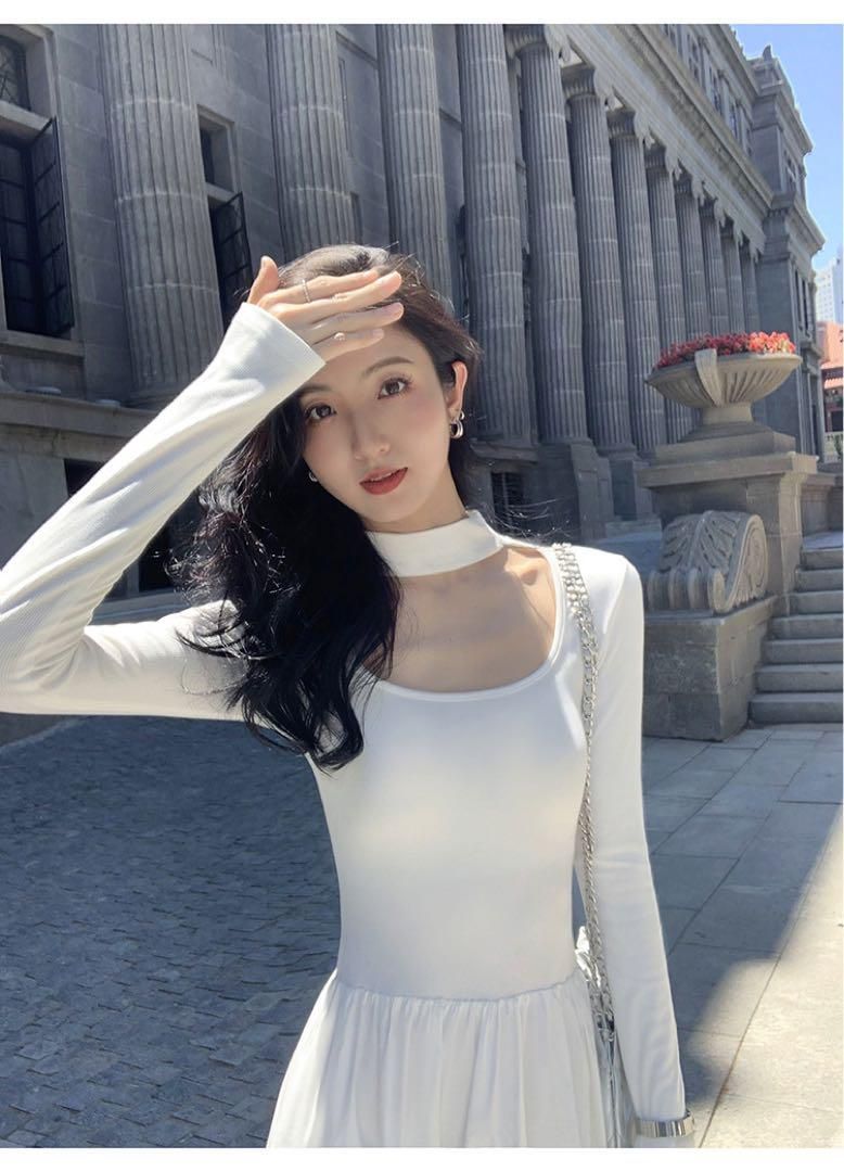 ♥ 魅力的な春ベロアタイトロングワンピ