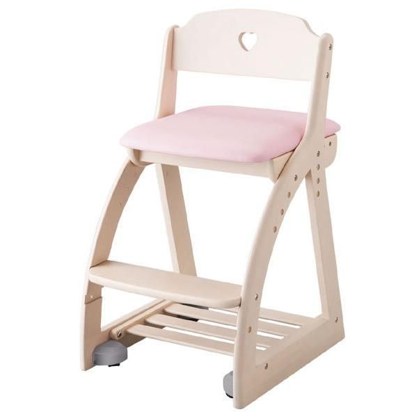 展示品　未使用　コイズミ 木製ラブリーチェア 木製学習椅子 Lovely Chair ライトピンク色 KDC-087WW