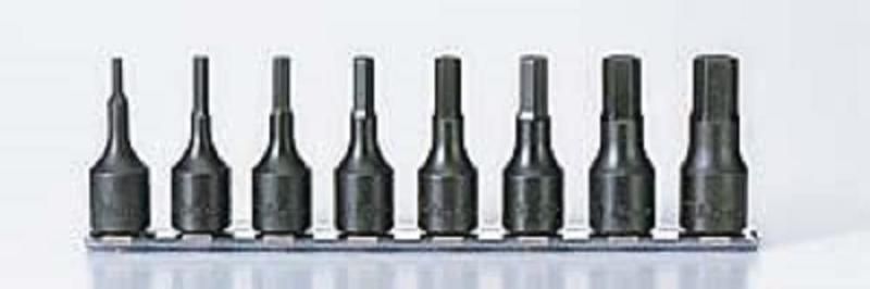 コーケン 3|8 9.5mm SQ. ヘックスビットソケットレールセット 全長52mm 8ヶ組 RS3012M|8-L52