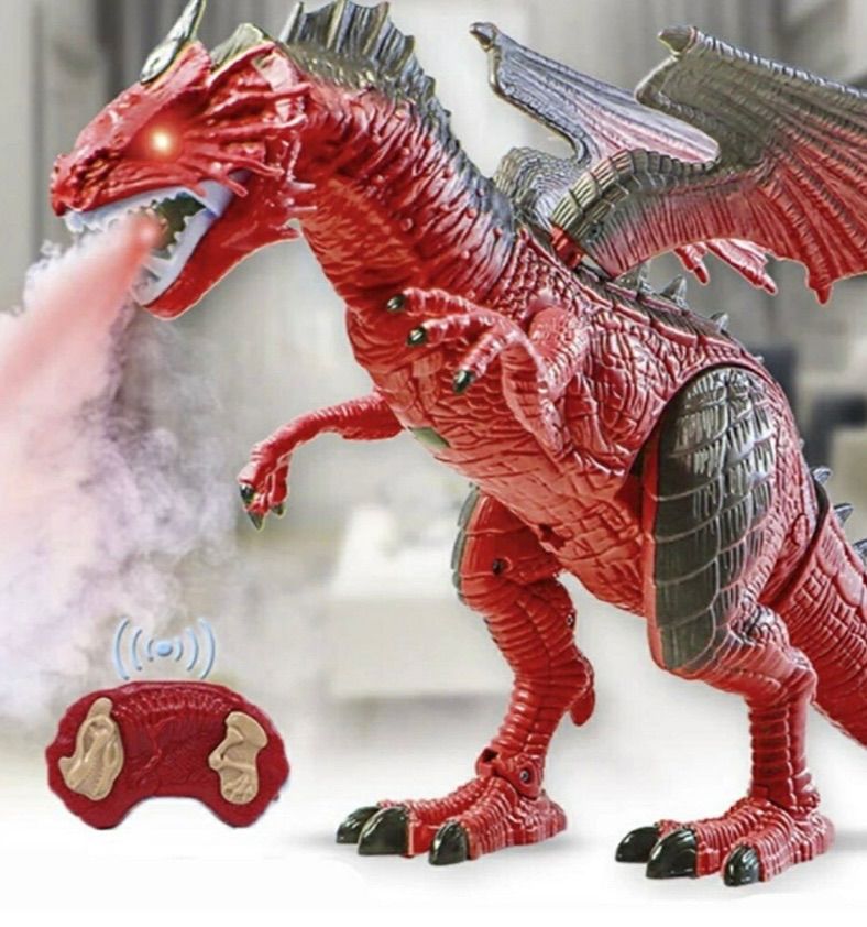 玩具 ドラゴン ラジコン 霧吐く レッドorブルー 特大 竜 龍 置物
