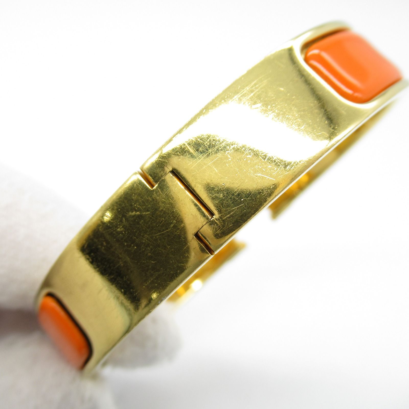 HERMES エルメス クリックH オレンジ バングル HERMES エナメル