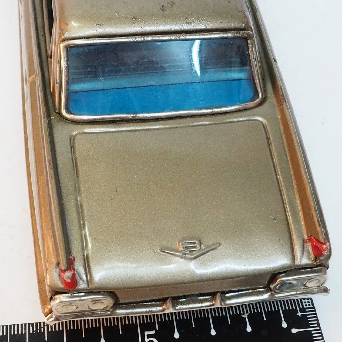 萬代屋【キャデラック セダン 大サイズ黄土】ブリキtin toy car【箱無】 萬代屋【61 キャデラック デビル セダン黄土】ブリキtin toy car箱無