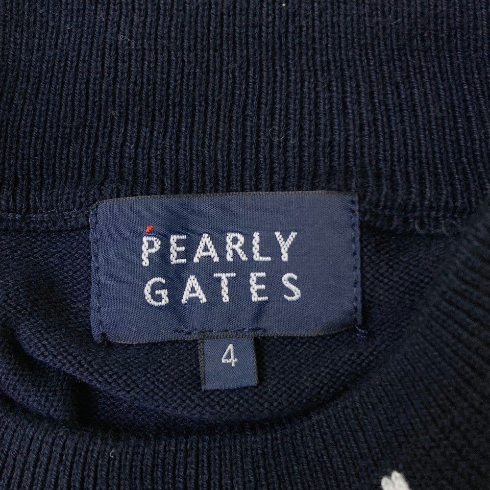 サイズ：4 PEARLY GATES パーリーゲイツ  ハイネック ニットセーター  ネイビー系 [240101298375] ゴルフウェア メンズ ストスト サイズ：4 PEARLY GATES パーリーゲイツ ハイネック ニット
