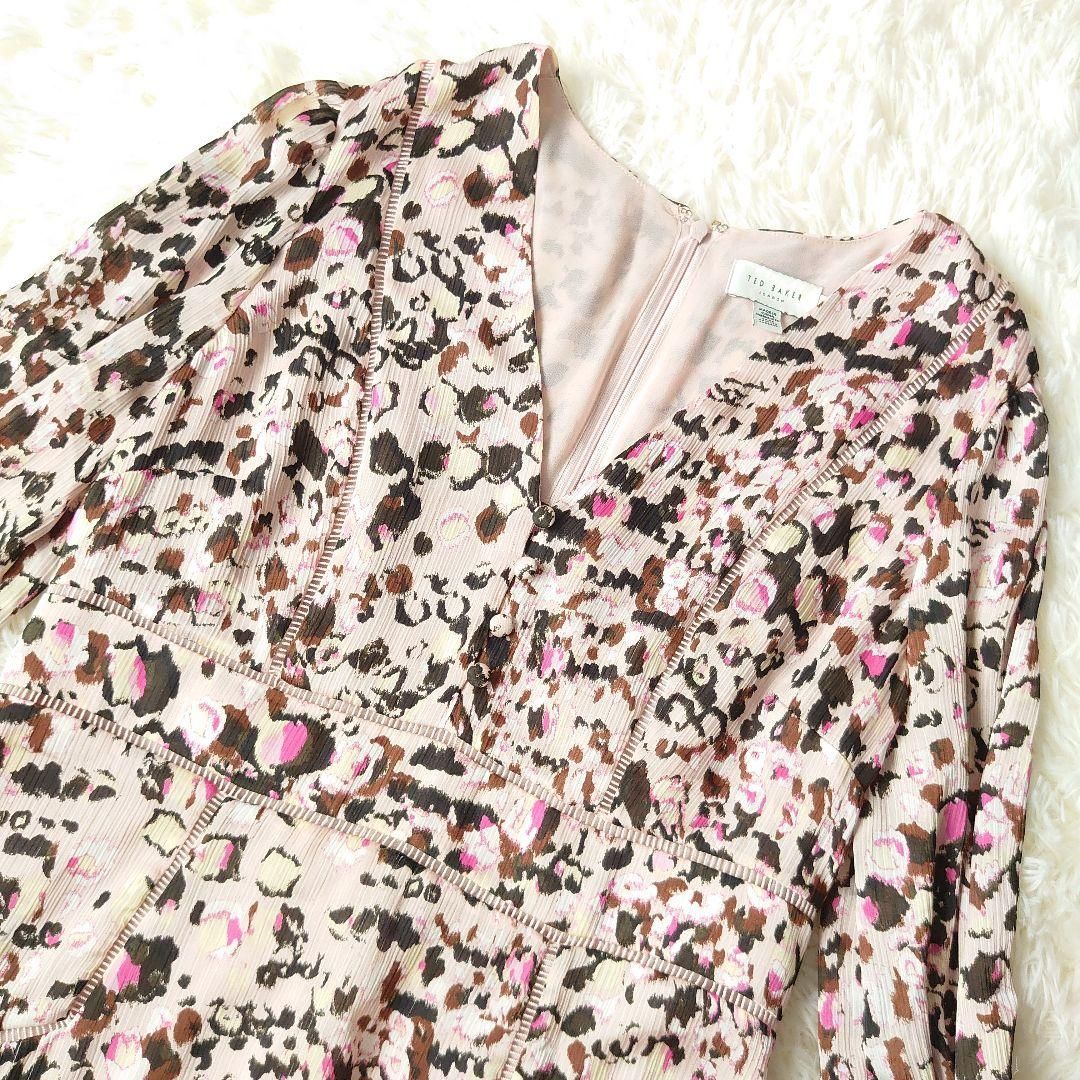 tedbaker ロング ワンピース 総柄 テッドベイカー 長袖 マキシ サイズS