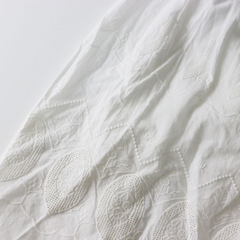 かぐれ kagure 刺繍ギャザースカート 白 楽天市場】スカラップ刺繍