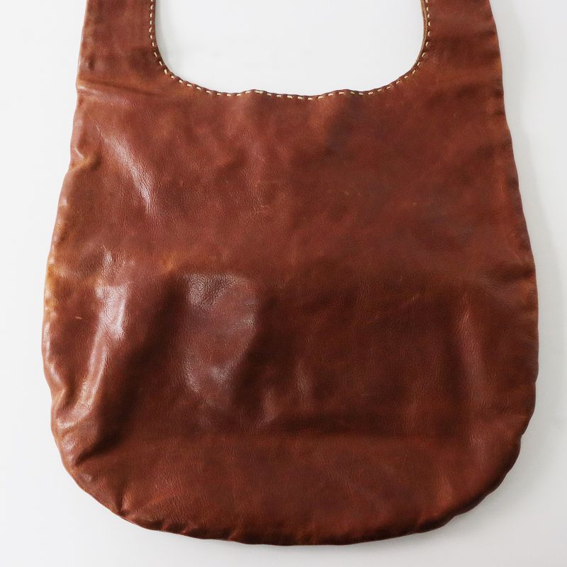 ゲンテン genten フラテス レザーショルダーバッグ/ブラウン 工具ロゴ  