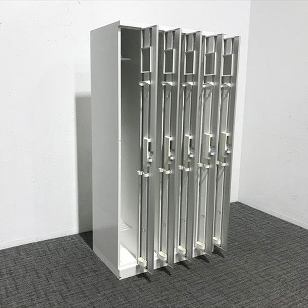 5人用ロッカー 鍵付き SW型 オカムラ ホワイト 更衣ロッカー