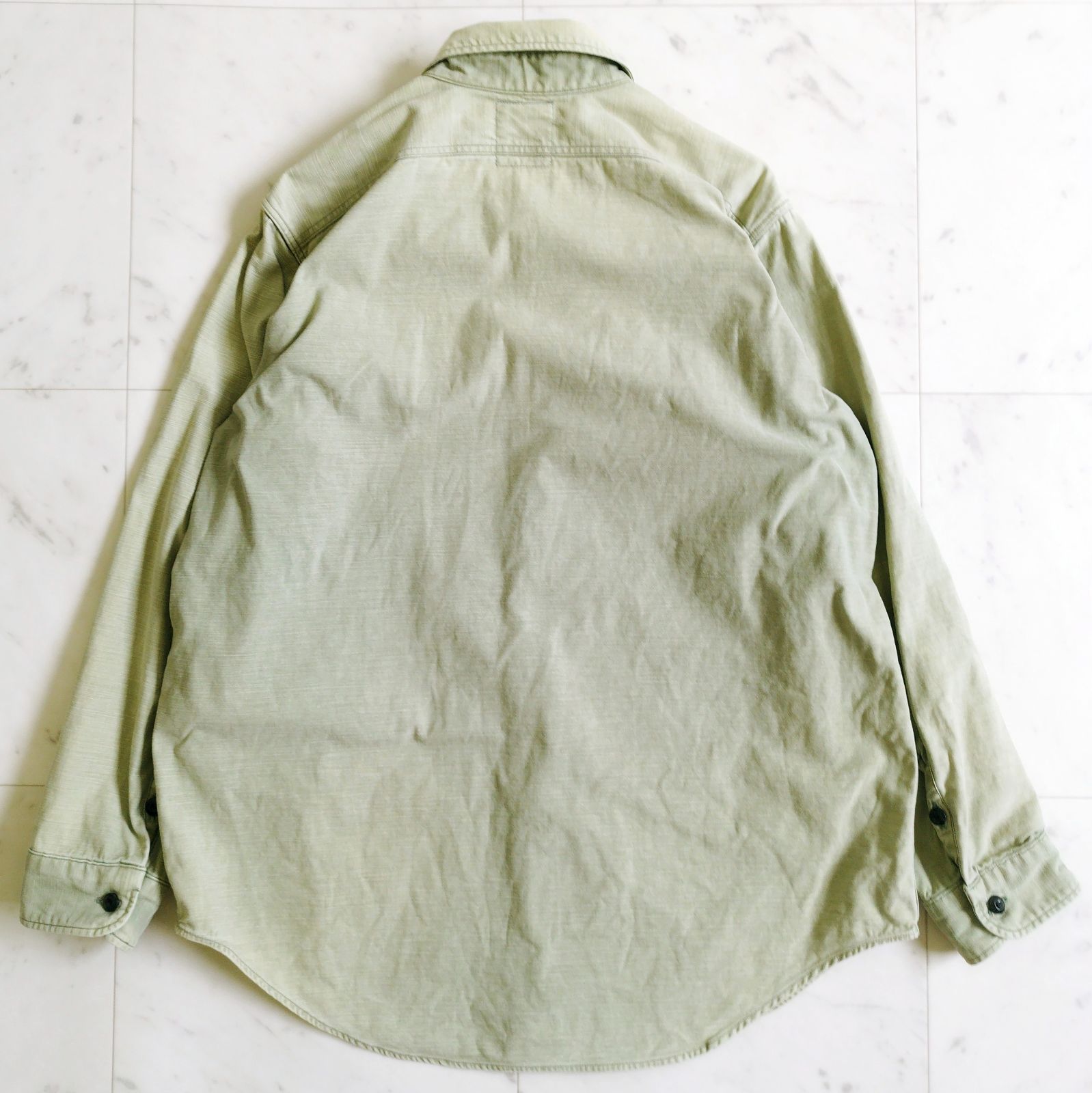 マディソンブルー ワークシャツ ハンプトン ライトカーキ 刺繍Bロゴ HAMPTON SHIRT CUSTOM EVENT 阪急うめだ本店 4F コトコト