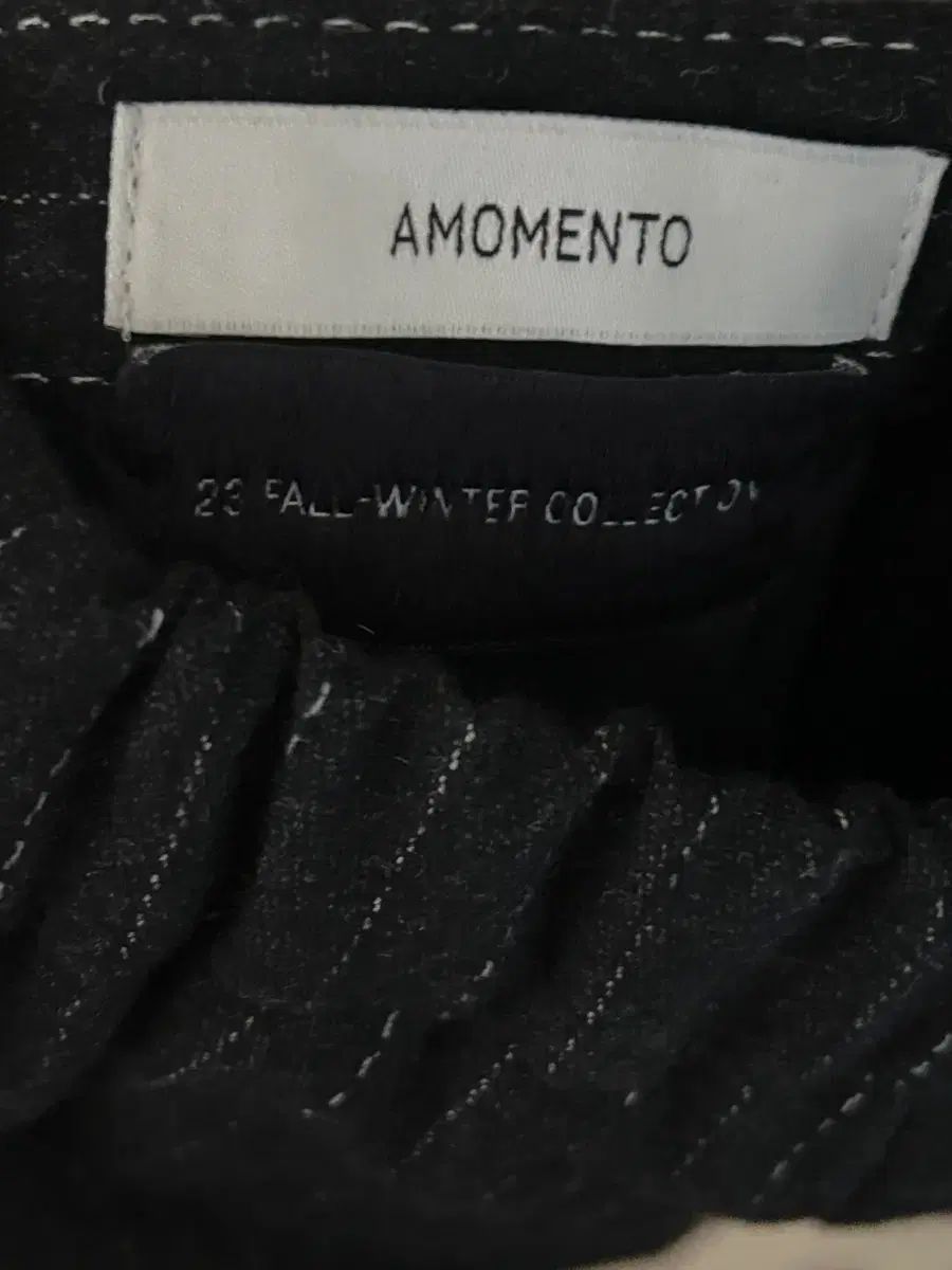 AMOMENTO アモーメント ウール ストライプ ガーソン ショートパンツ